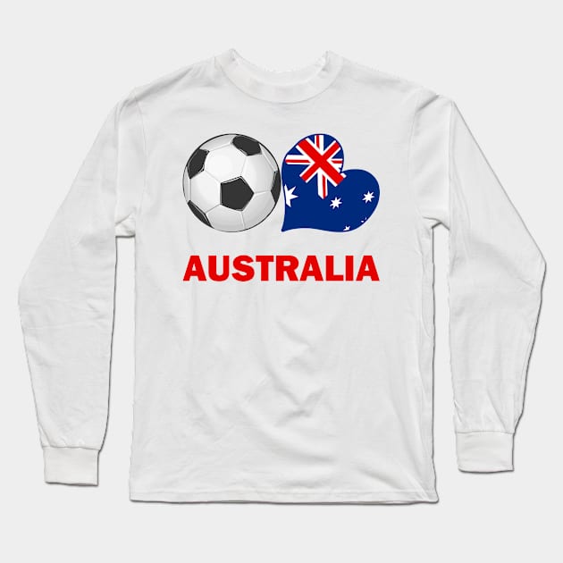 Soccer Fan Australia Long Sleeve T-Shirt by CafePretzel